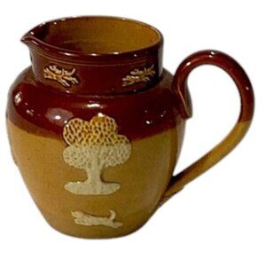 Vintage 1920 Small Doulton Lambeth Hunter /‎ Harvest Cream Jug 3" High